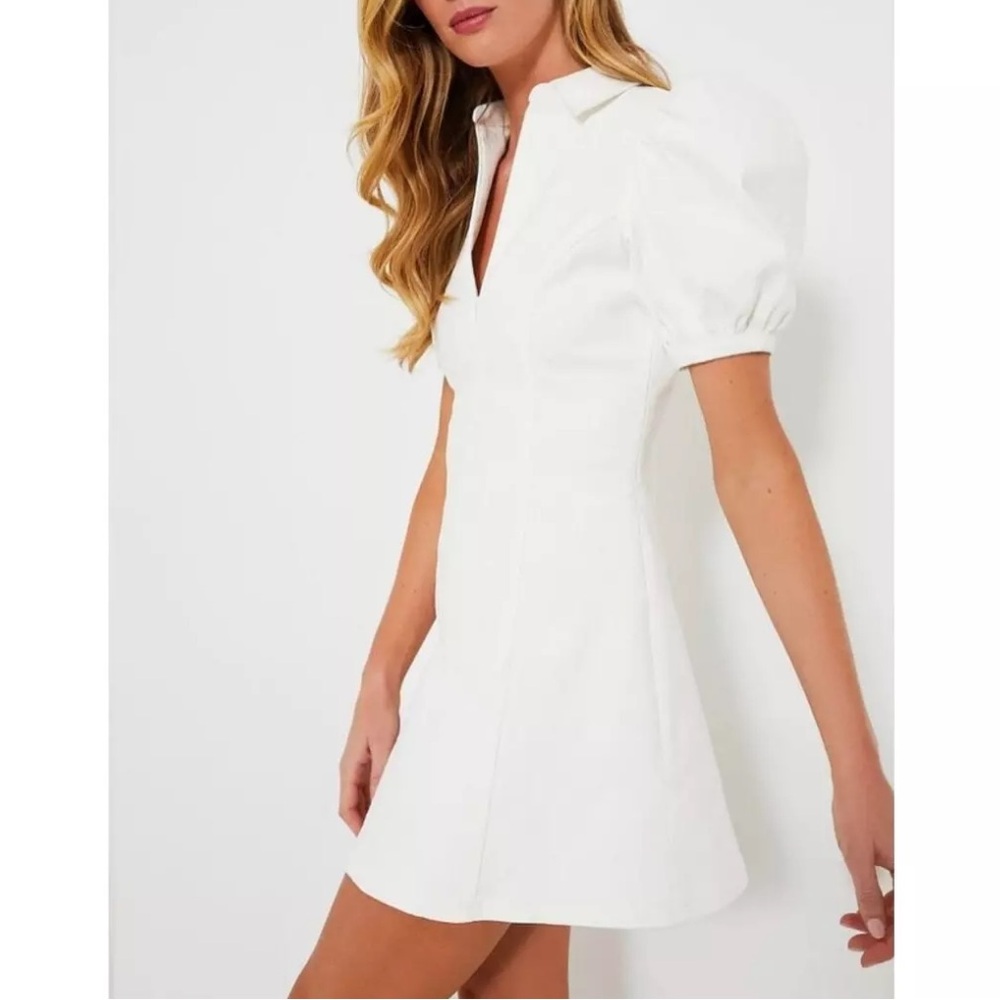 TUCKERNUCK Hyacinth House White Front Zip Denim Mini Dress - Picture 4 of 12